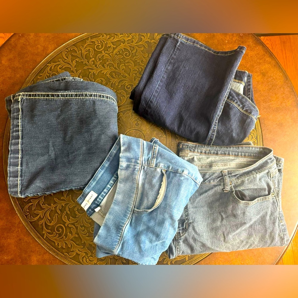3 pairs of jeans and one pair of capris